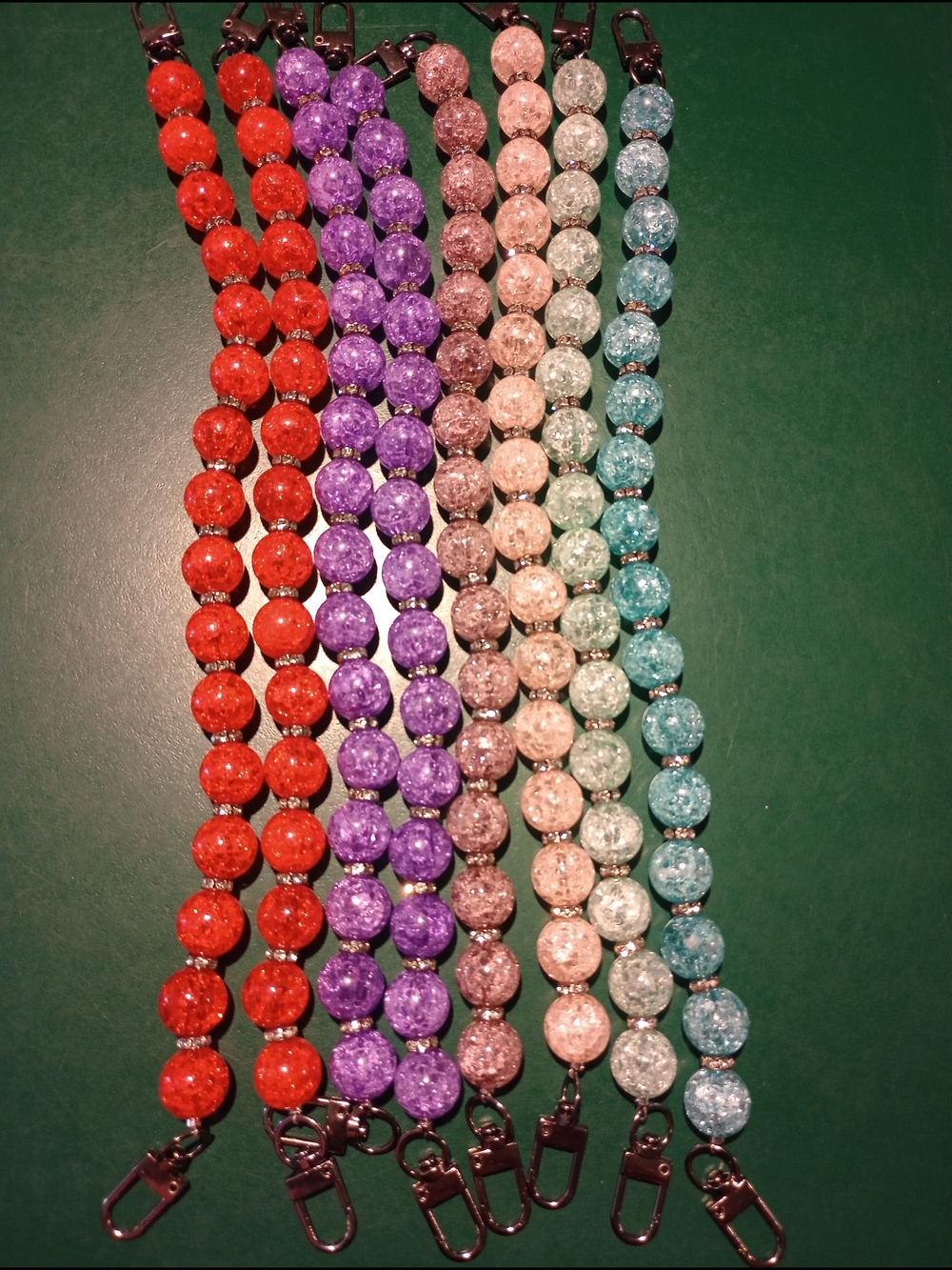 2 Crystal Bag Chains /  14 Inches Long ( Tell me what 2 Colors you want)